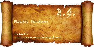 Mauks Gedeon névjegykártya